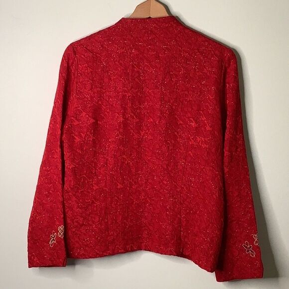 GRAFF Jacket Chinoiserie Silk-Look Jacket Metallic Thread Bead Cheo… - Picture 5 of 10